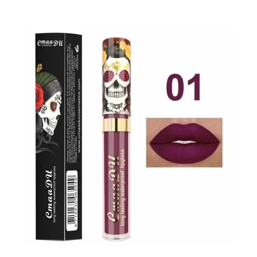 NEW Cmaa DU Day Of The Dead Long Lasting Waterproof Matte Lip Gloss Shade #1